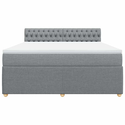 Boxspringbett mit Matratze Hellgrau 180x200 cm Stoff