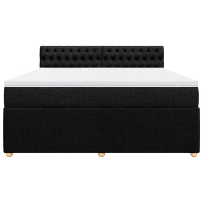 Boxspringbett mit Matratze Schwarz 180x200 cm Stoff