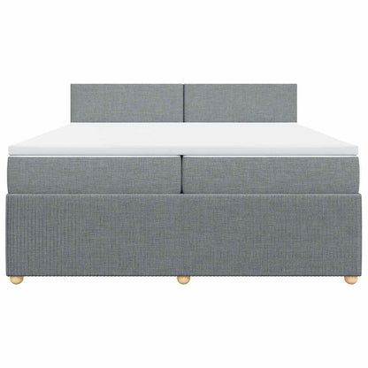 Boxspringbett mit Matratze Hellgrau 200x200 cm Stoff