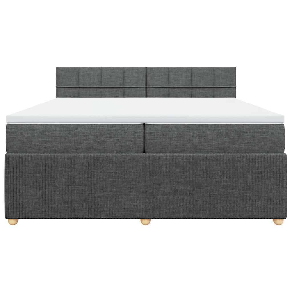 Boxspringbett mit Matratze Dunkelgrau 200x200 cm Stoff