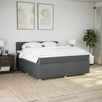 Boxspringbett mit Matratze Dunkelgrau 200x200 cm Stoff