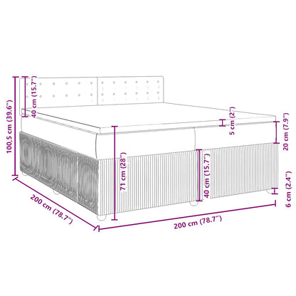 Boxspringbett mit Matratze Dunkelgrau 200x200 cm Stoff