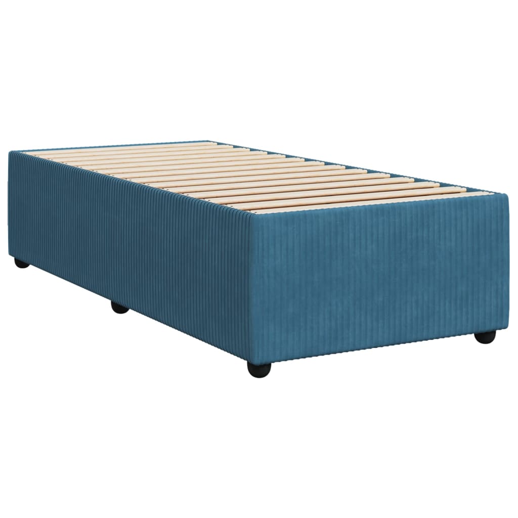 Boxspringbett mit Matratze Blau 80x200 cm Samt