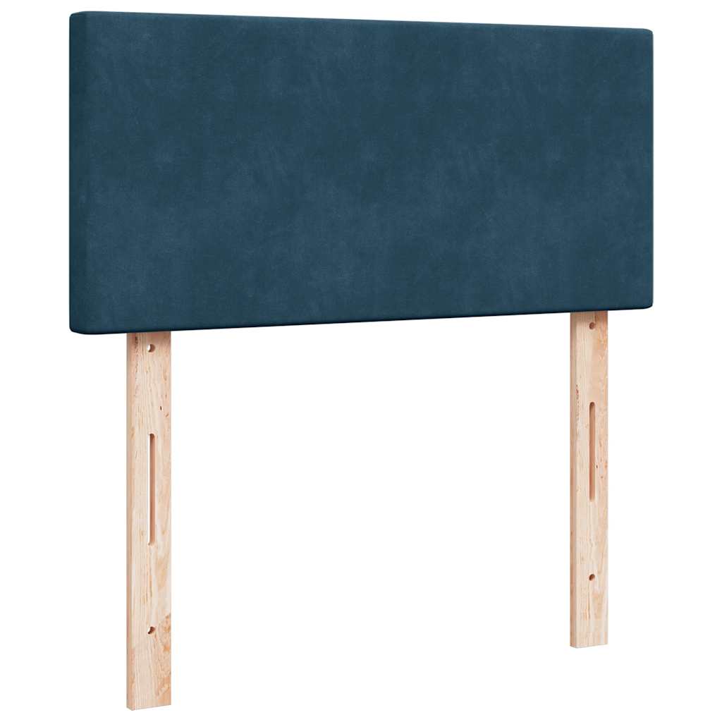 Boxspringbett mit Matratze Blau 90x190 cm Samt