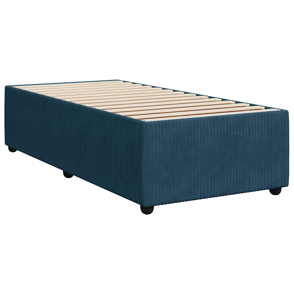 Boxspringbett mit Matratze Blau 90x190 cm Samt