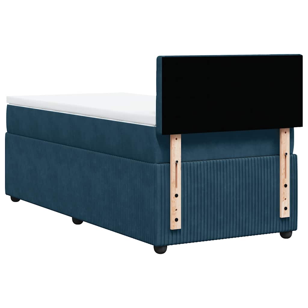 Boxspringbett mit Matratze Blau 90x190 cm Samt