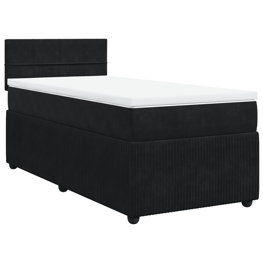 Boxspringbett mit Matratze Schwarz 90x190 cm Samt