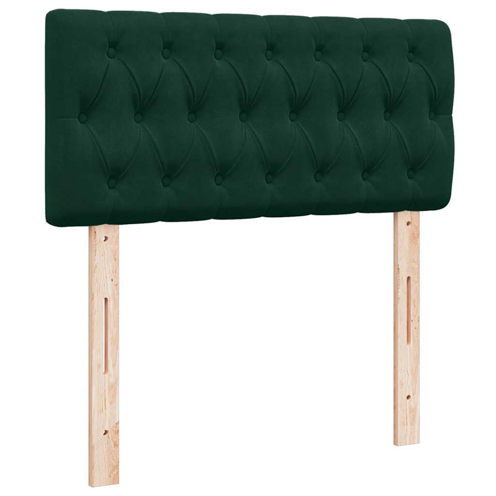 Boxspringbett mit Matratze Dunkelgrün 90x200 cm Samt