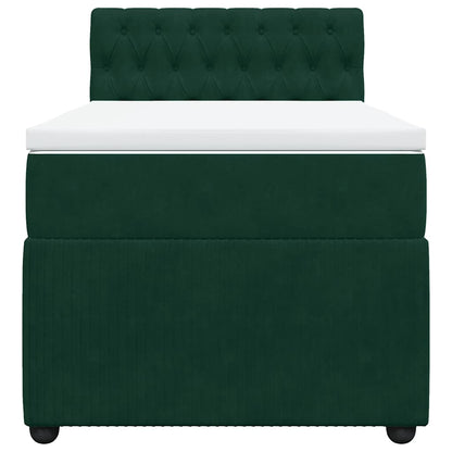 Boxspringbett mit Matratze Dunkelgrün 90x200 cm Samt