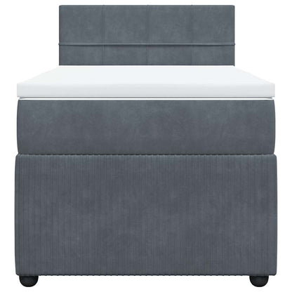 Boxspringbett mit Matratze Dunkelgrau 100x200 cm Samt