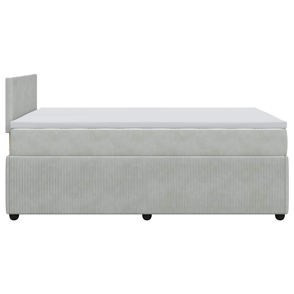 Boxspringbett mit Matratze Hellgrau 120x190 cm Samt
