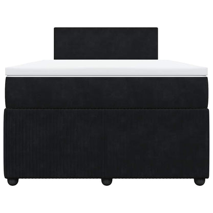 Boxspringbett mit Matratze Schwarz 120x190 cm Samt