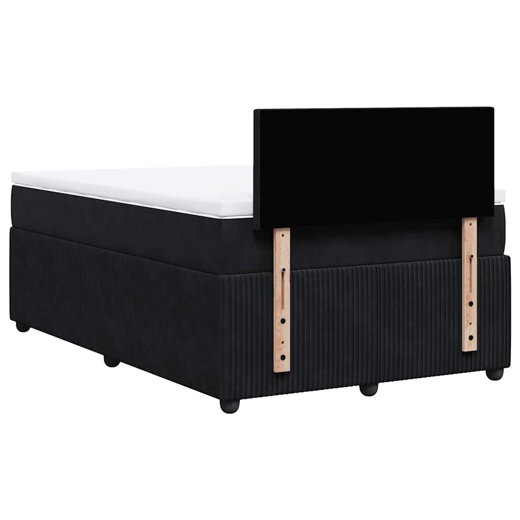 Boxspringbett mit Matratze Schwarz 120x190 cm Samt
