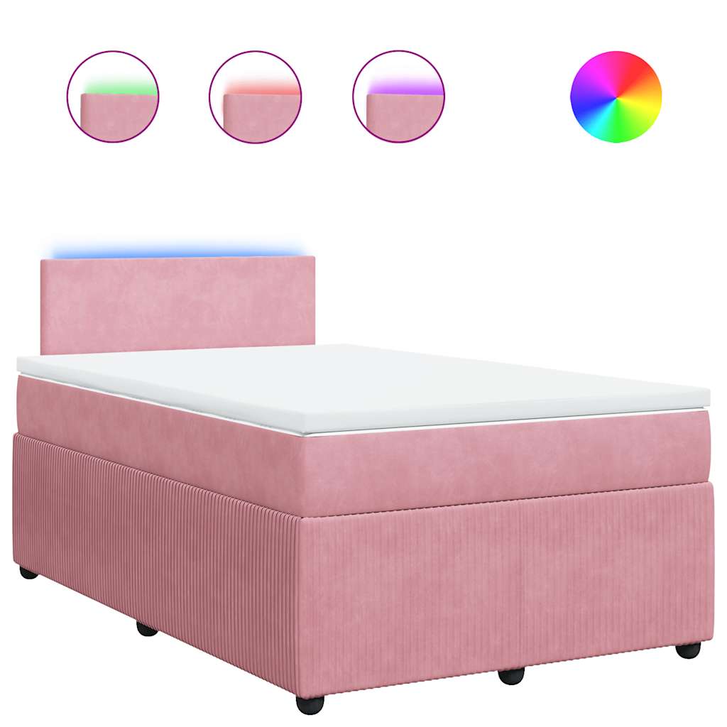 Boxspringbett mit Matratze Rosa 120x190 cm Samt