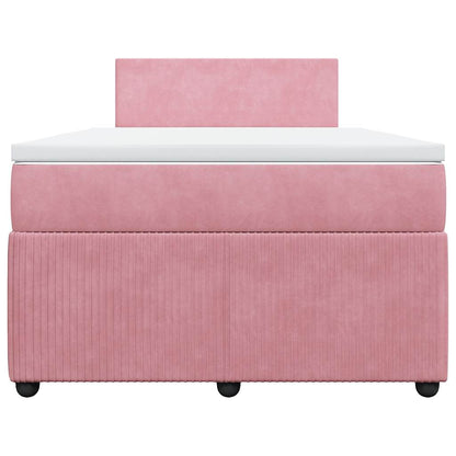 Boxspringbett mit Matratze Rosa 120x190 cm Samt
