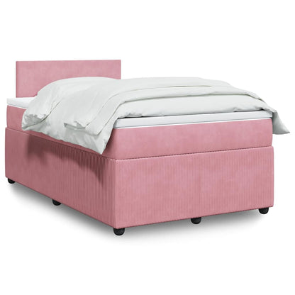 Boxspringbett mit Matratze Rosa 120x190 cm Samt