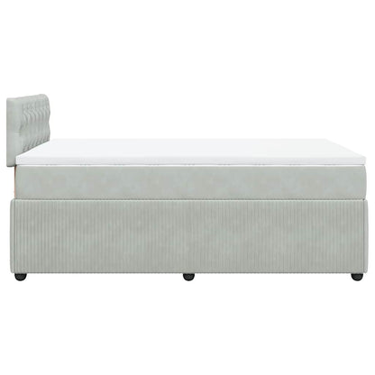 Boxspringbett mit Matratze Hellgrau 120x190 cm Samt