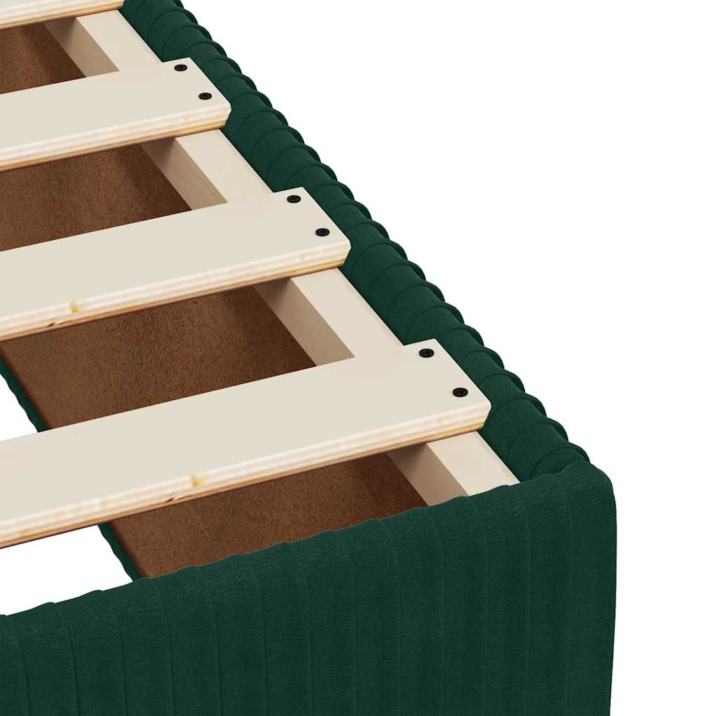 Boxspringbett mit Matratze Dunkelgrün 120x190 cm Samt