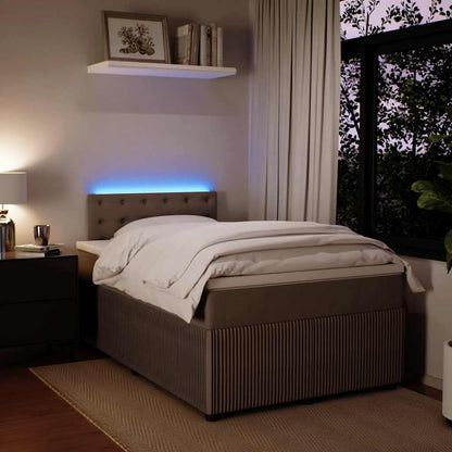 Boxspringbett mit Matratze Hellgrau 120x190 cm Samt