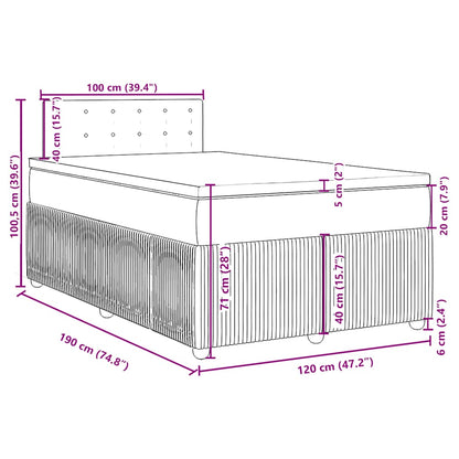 Boxspringbett mit Matratze Schwarz 120x190 cm Samt