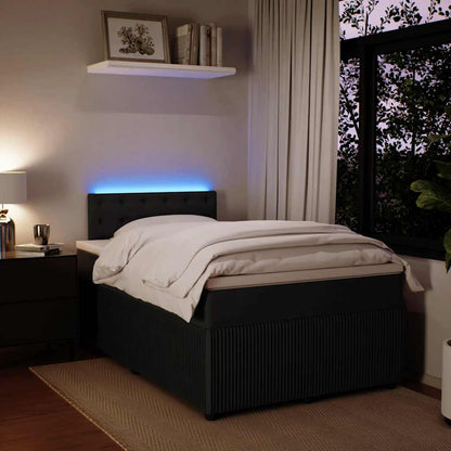 Boxspringbett mit Matratze Schwarz 120x190 cm Samt