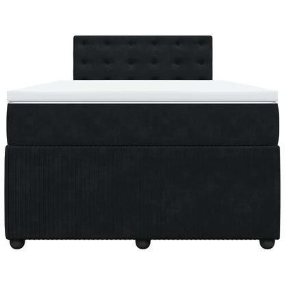 Boxspringbett mit Matratze Schwarz 120x190 cm Samt
