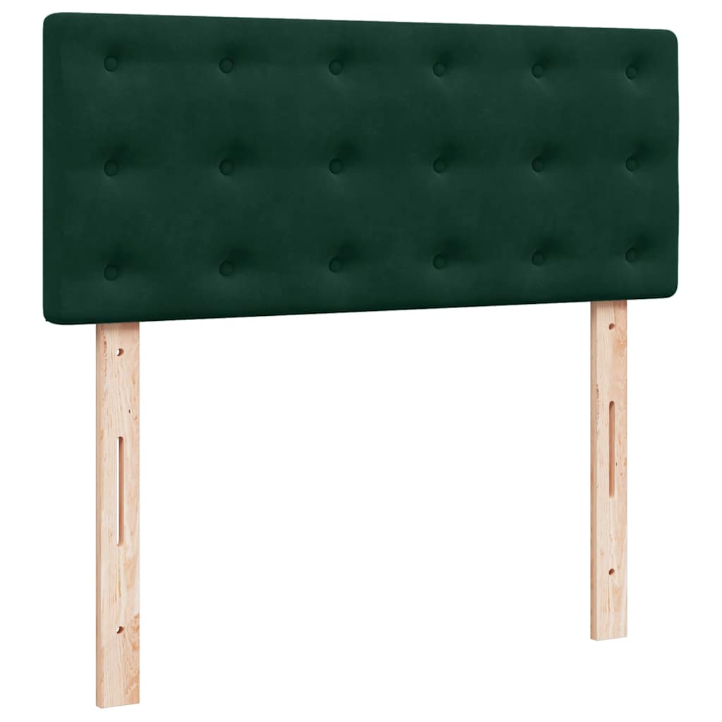 Boxspringbett mit Matratze Dunkelgrün 120x190 cm Samt