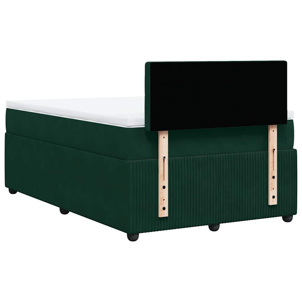 Boxspringbett mit Matratze Dunkelgrün 120x190 cm Samt