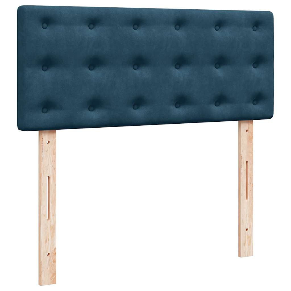 Boxspringbett mit Matratze Blau 120x190 cm Samt