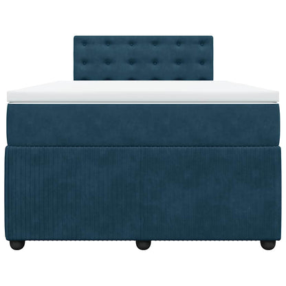 Boxspringbett mit Matratze Blau 120x190 cm Samt