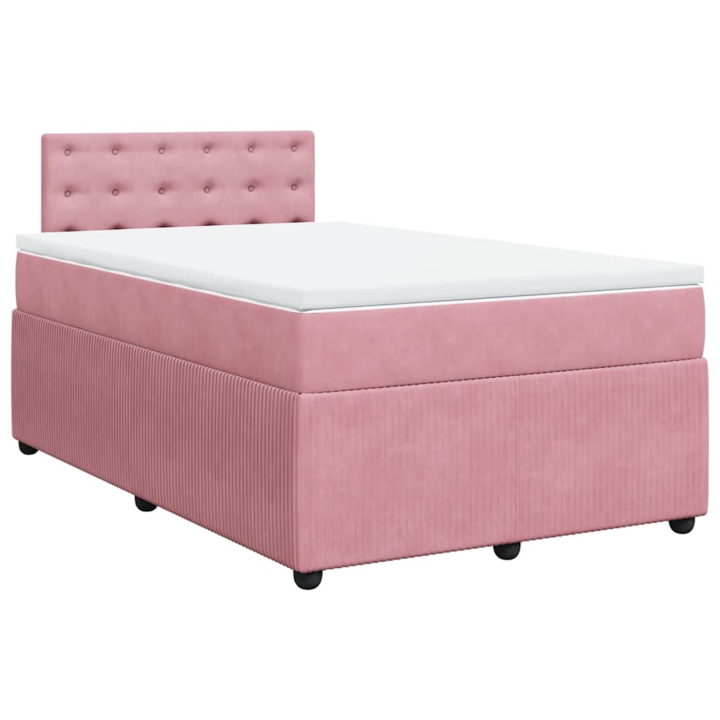 Boxspringbett mit Matratze Rosa 120x190 cm Samt