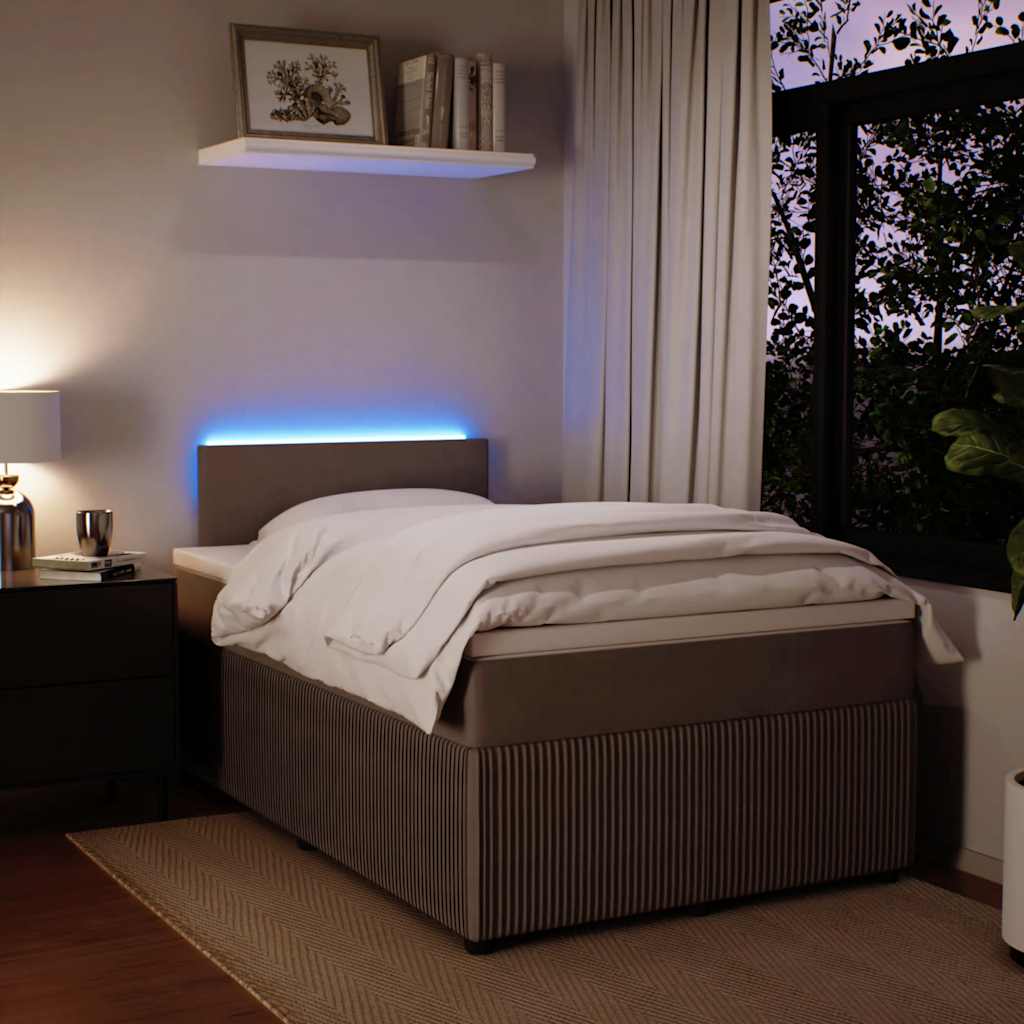 Boxspringbett mit Matratze Hellgrau 120x200 cm Samt