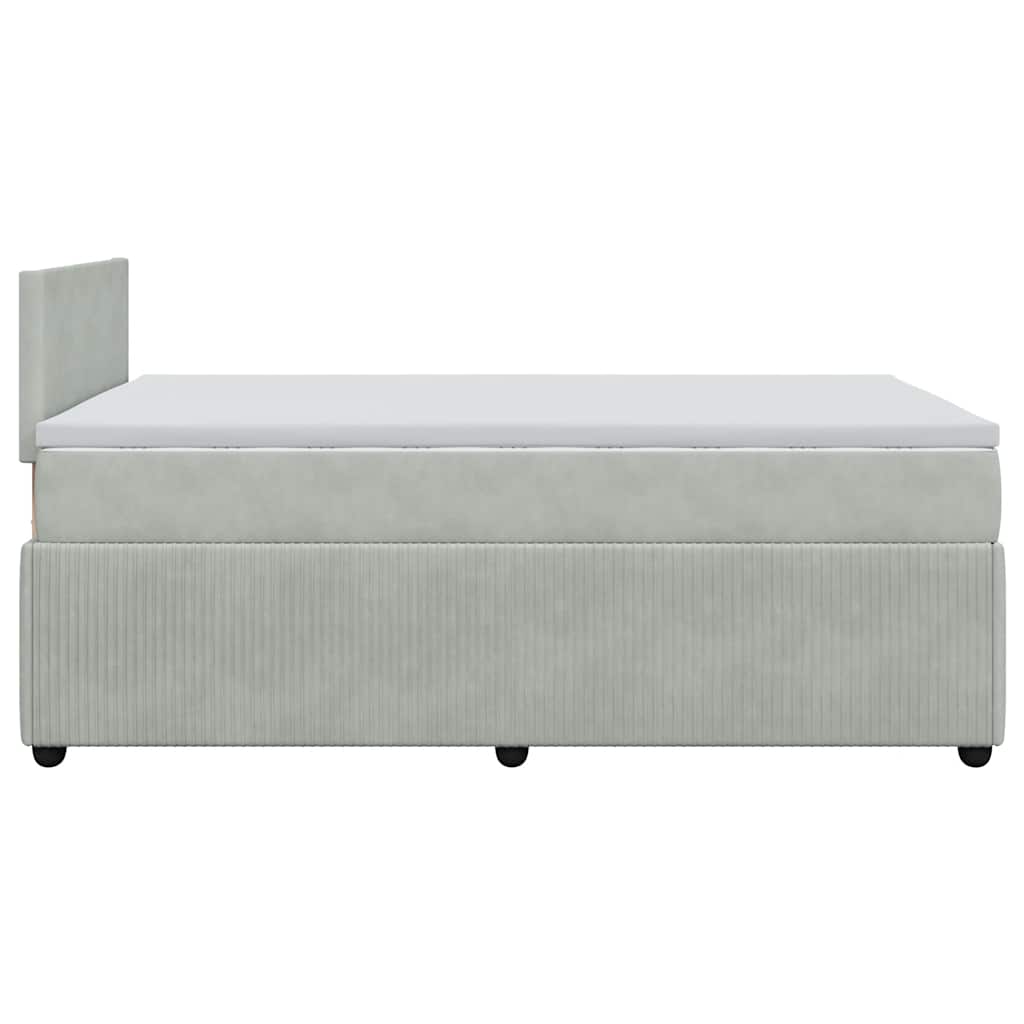 Boxspringbett mit Matratze Hellgrau 120x200 cm Samt