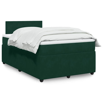 Boxspringbett mit Matratze Dunkelgrün 120x200 cm Samt