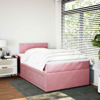 Boxspringbett mit Matratze Rosa 120x200 cm Samt
