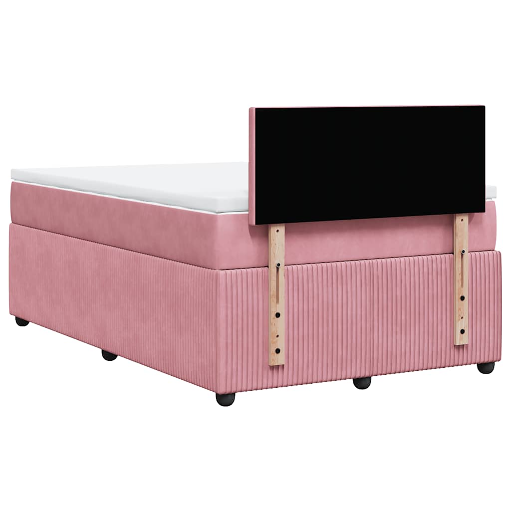Boxspringbett mit Matratze Rosa 120x200 cm Samt