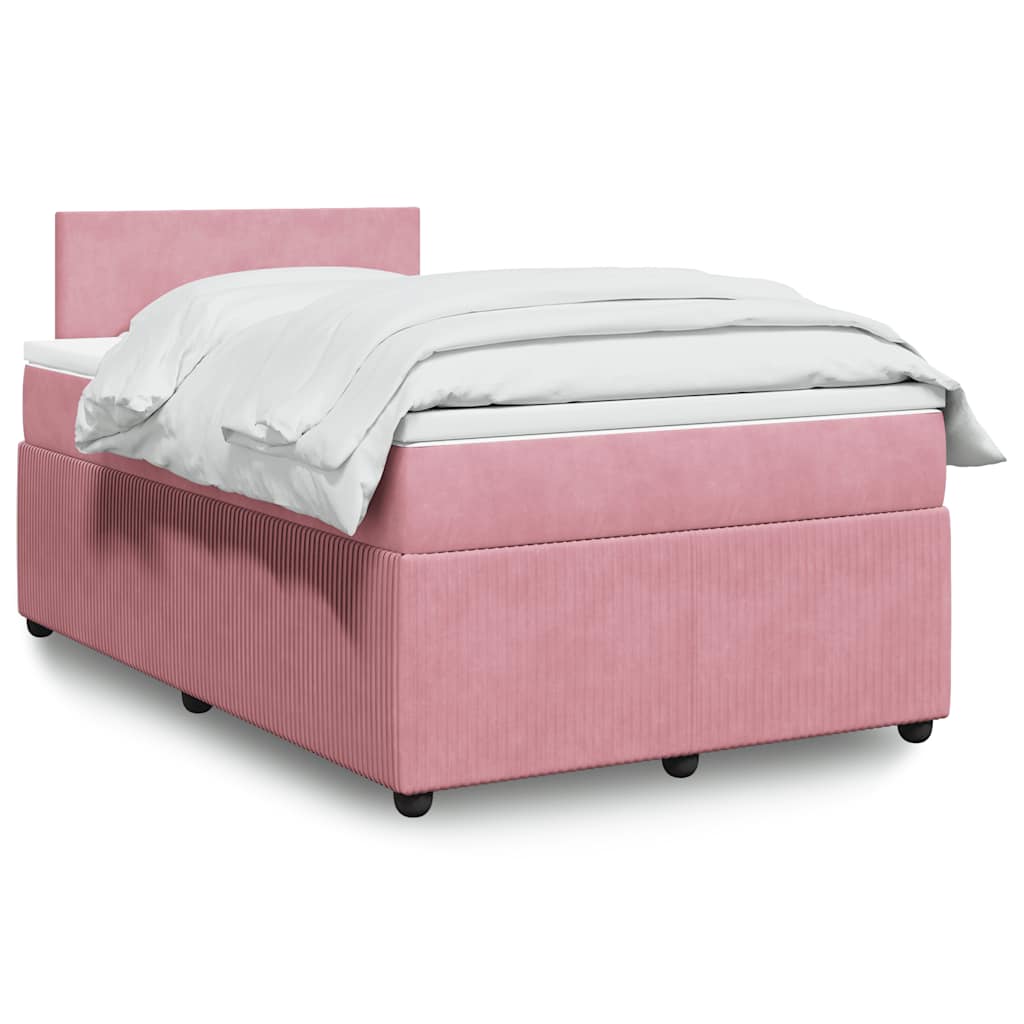 Boxspringbett mit Matratze Rosa 120x200 cm Samt