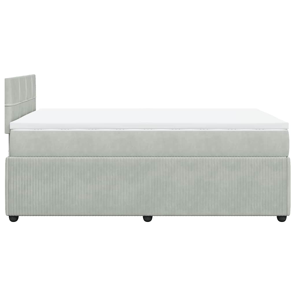 Boxspringbett mit Matratze Hellgrau 120x200 cm Samt