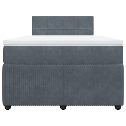 Boxspringbett mit Matratze Dunkelgrau 120x200 cm Samt