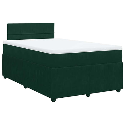 Boxspringbett mit Matratze Dunkelgrün 120x200 cm Samt