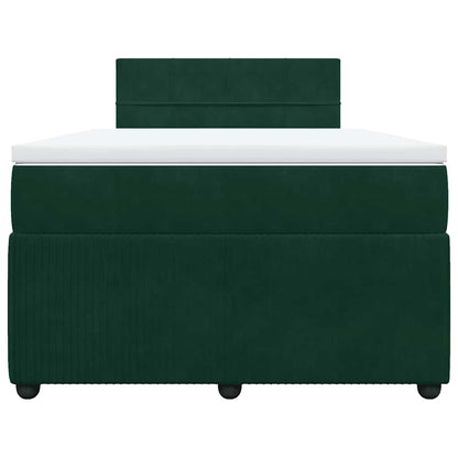 Boxspringbett mit Matratze Dunkelgrün 120x200 cm Samt