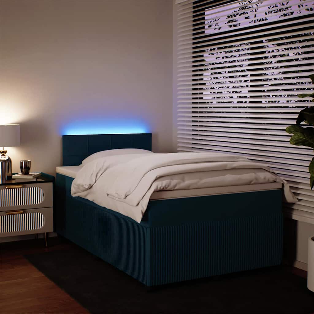 Boxspringbett mit Matratze Blau 120x200 cm Samt