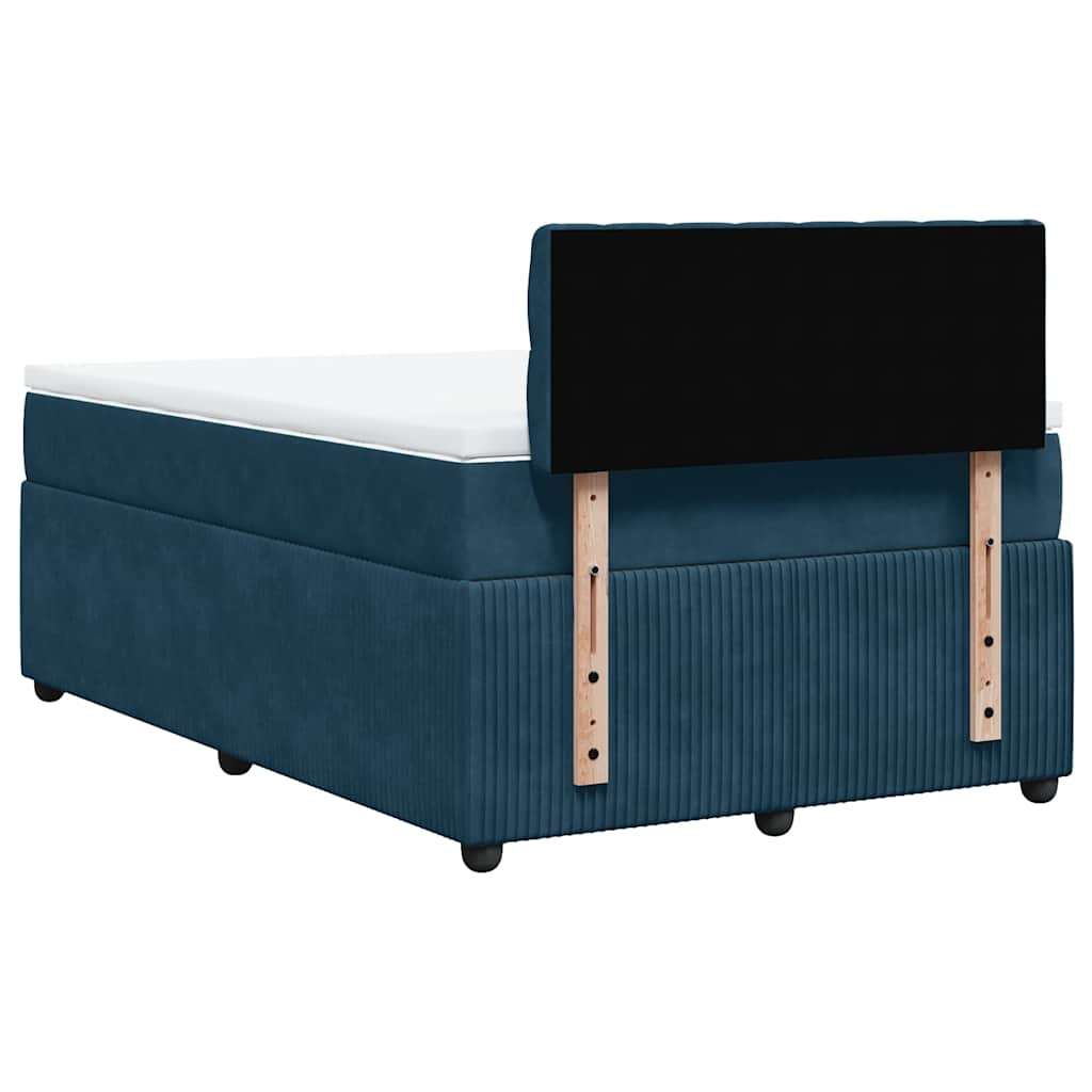 Boxspringbett mit Matratze Blau 120x200 cm Samt