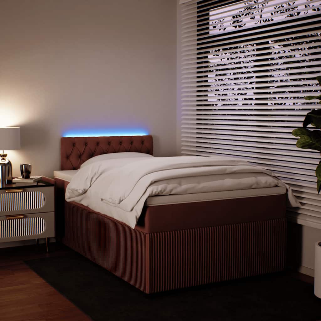 Boxspringbett mit Matratze Rosa 120x200 cm Samt