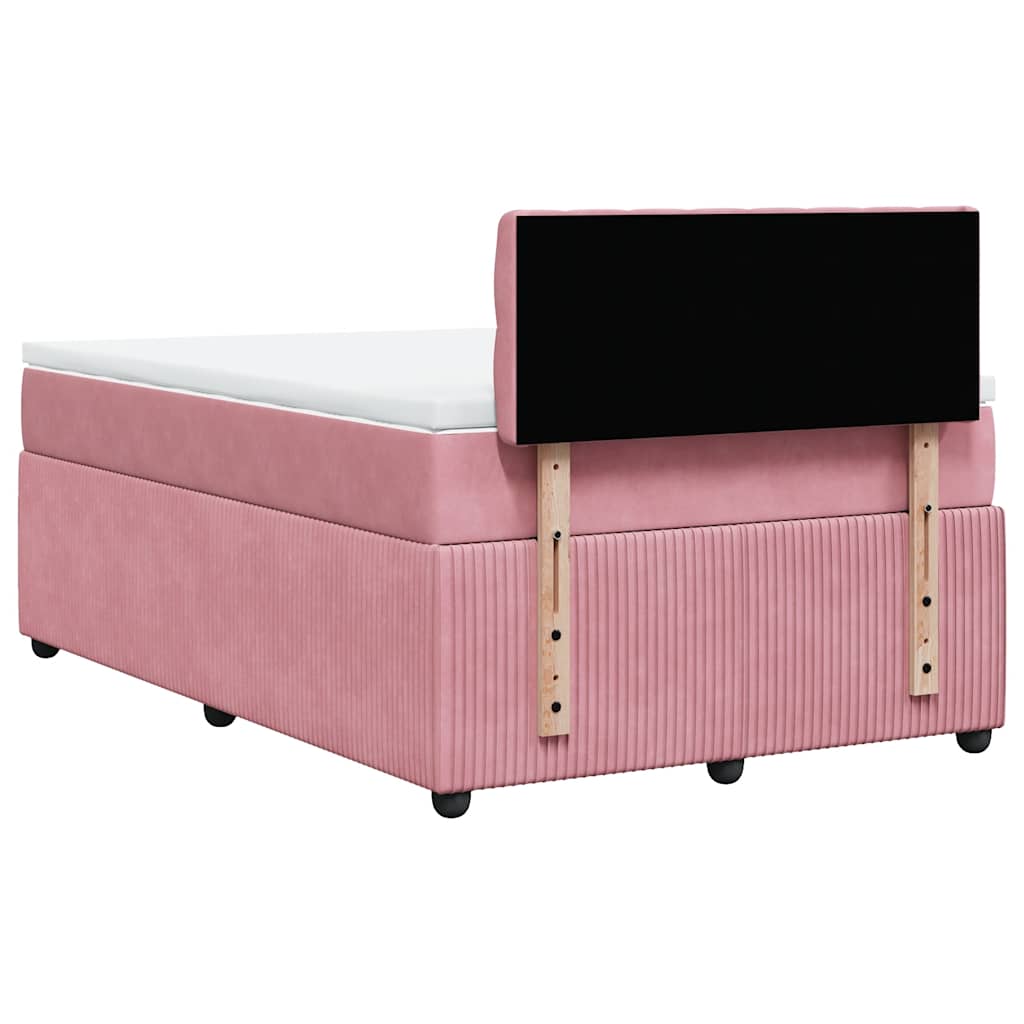 Boxspringbett mit Matratze Rosa 120x200 cm Samt