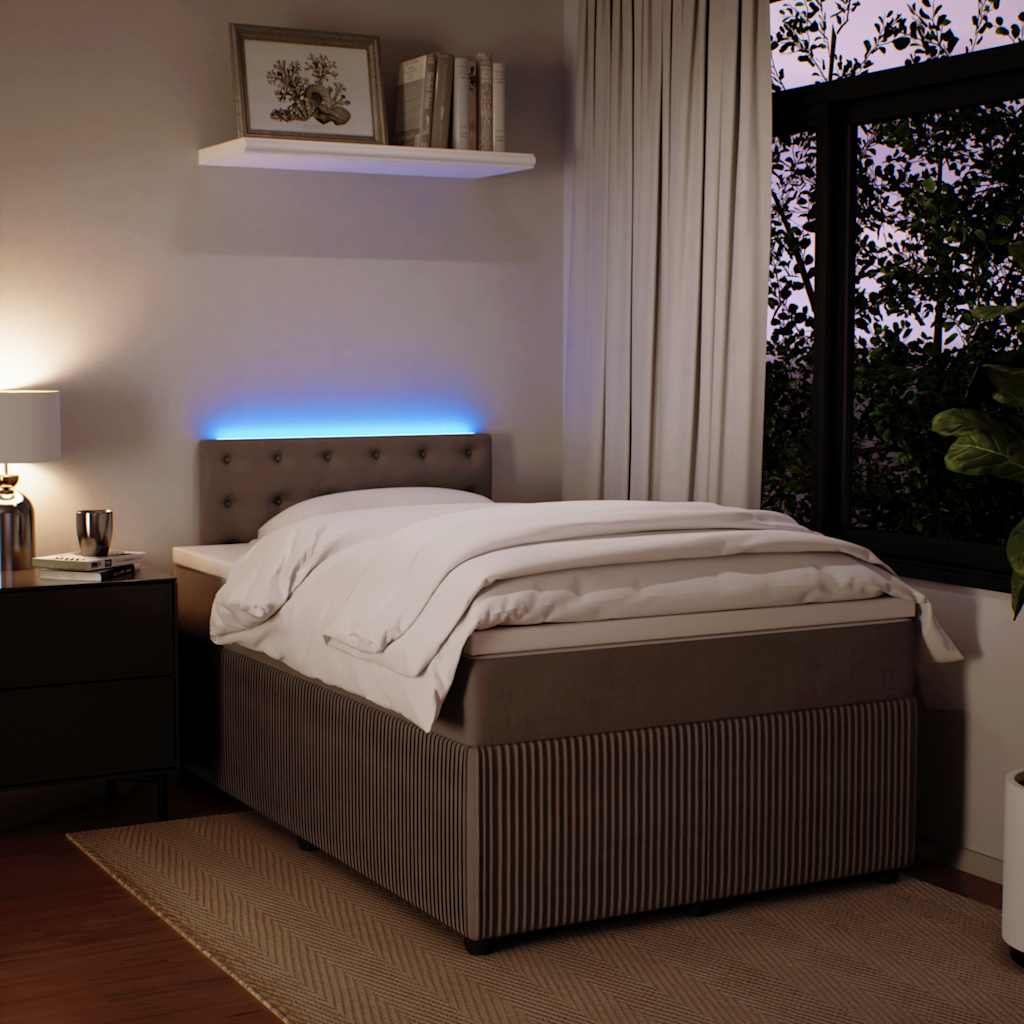 Boxspringbett mit Matratze Hellgrau 120x200 cm Samt