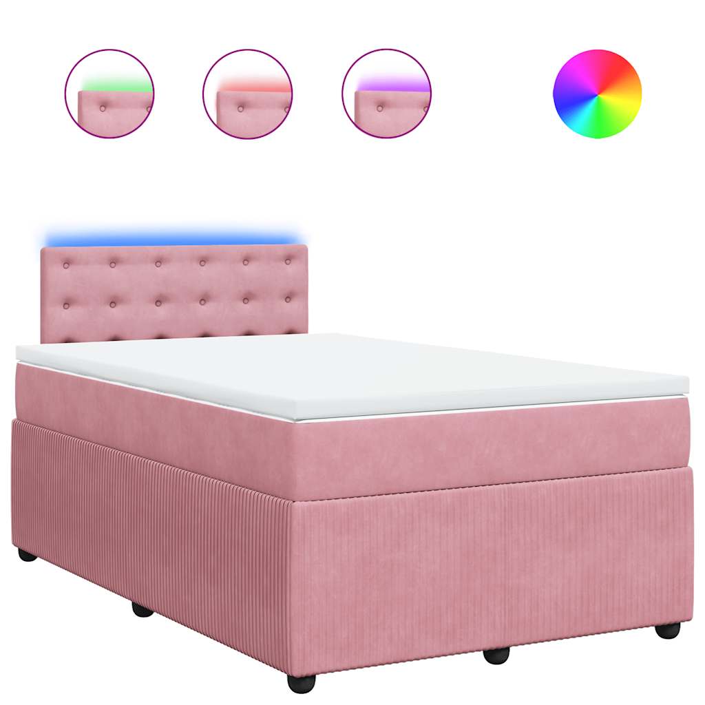 Boxspringbett mit Matratze Rosa 120x200 cm Samt