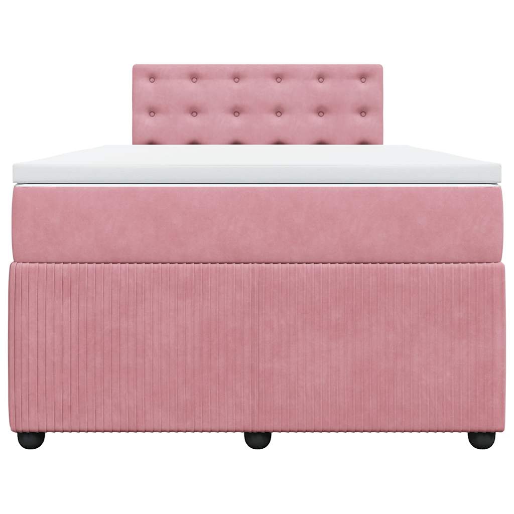 Boxspringbett mit Matratze Rosa 120x200 cm Samt