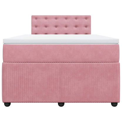 Boxspringbett mit Matratze Rosa 120x200 cm Samt