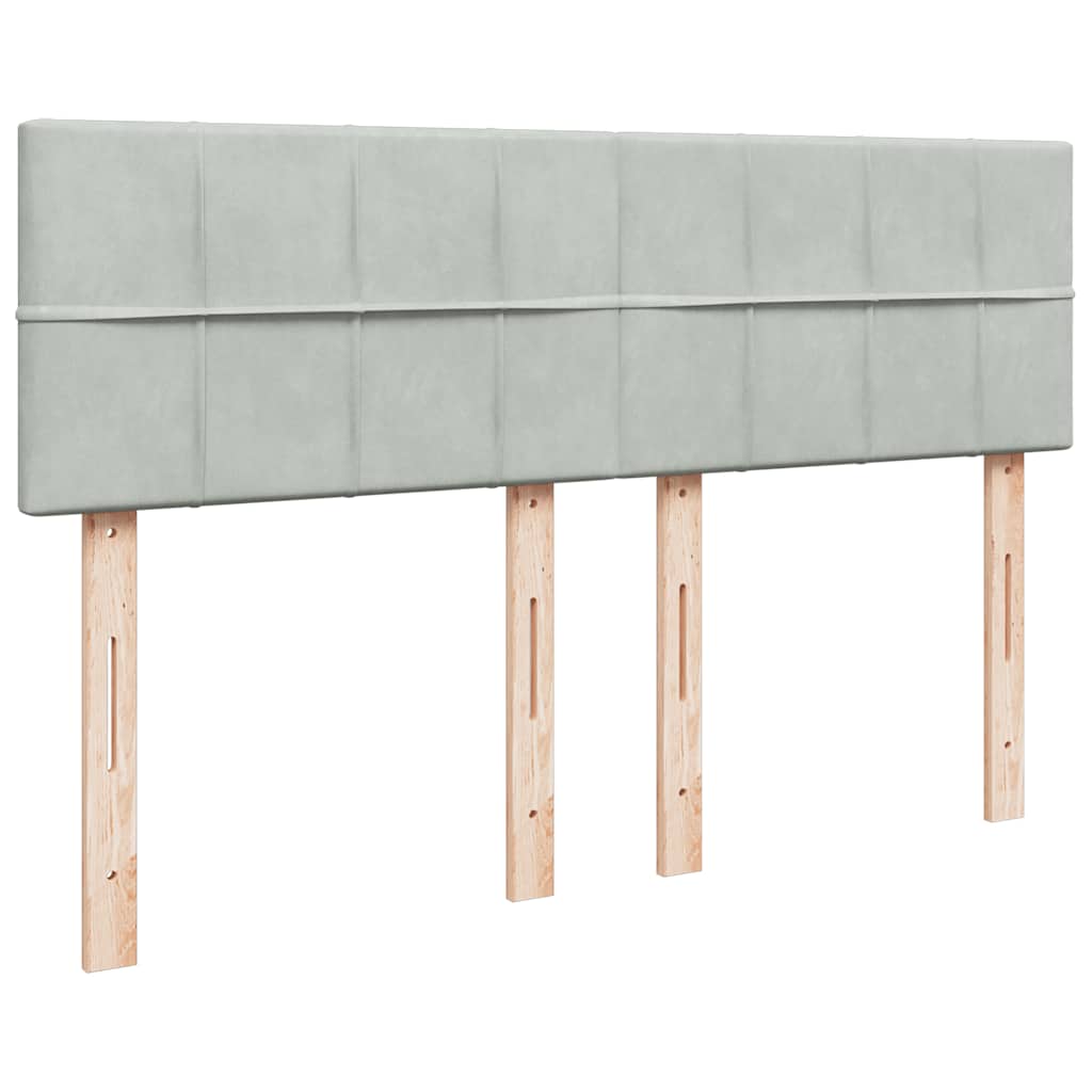 Boxspringbett mit Matratze Hellgrau 140x190 cm Samt